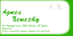 agnes nemethy business card